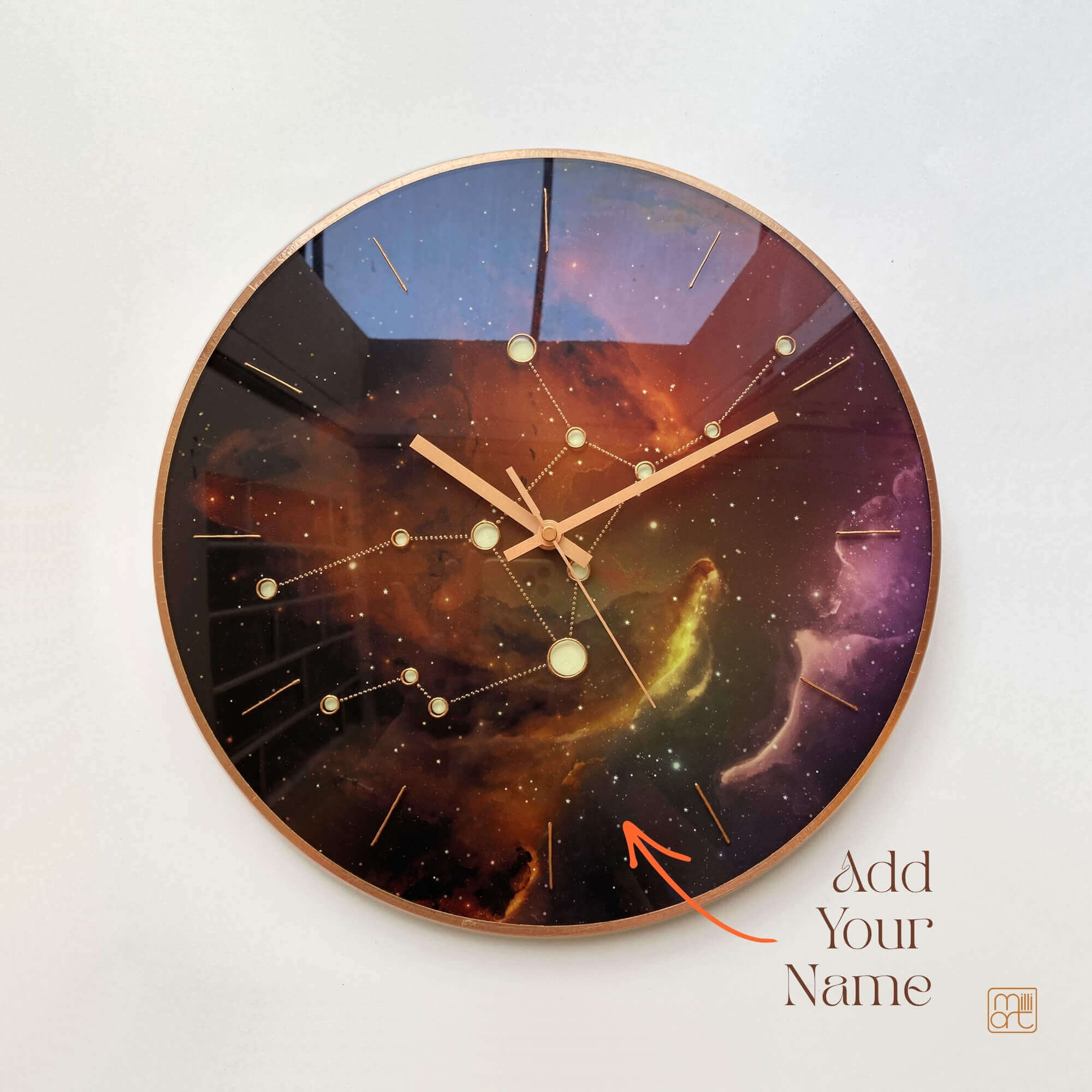 virgo glass wall clock