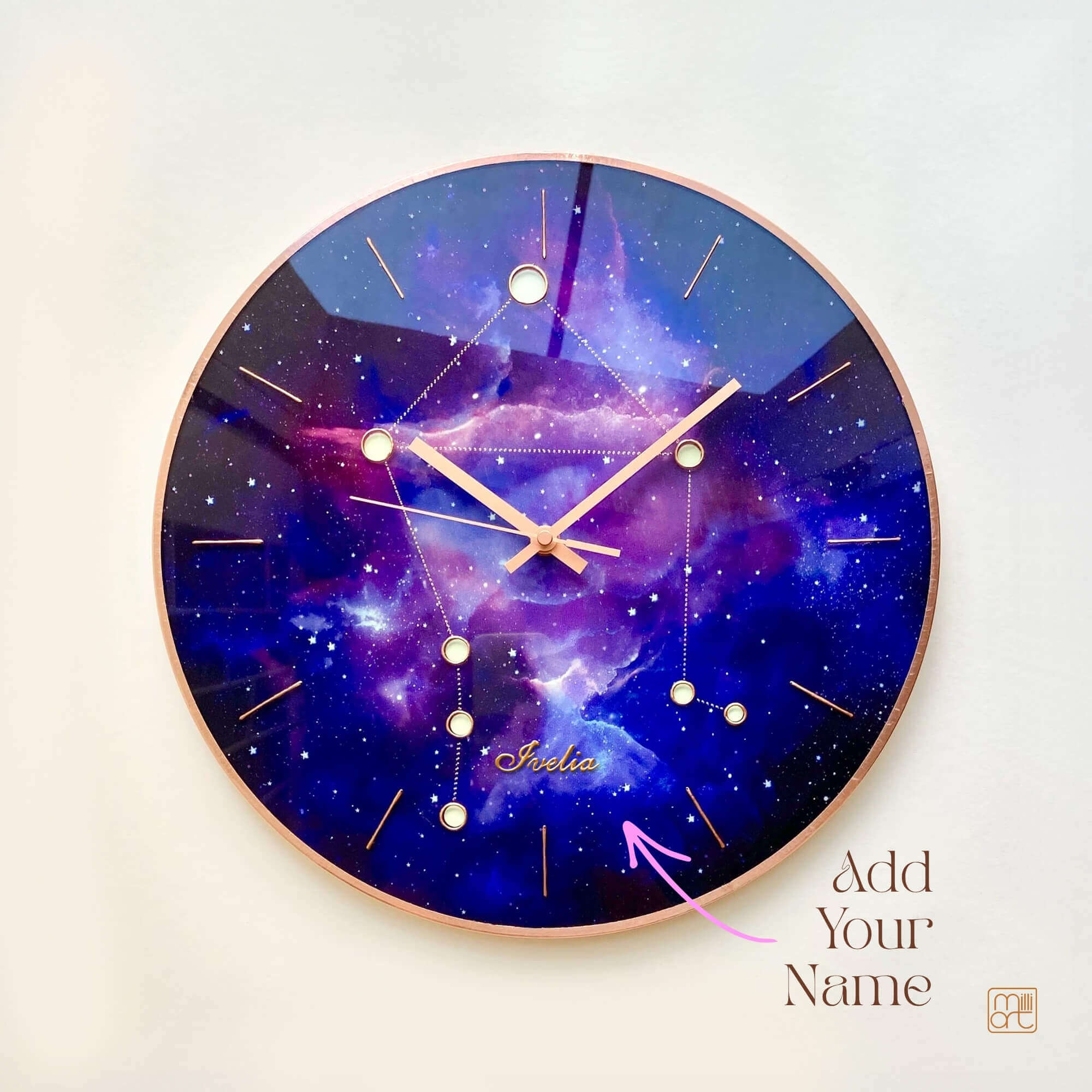 Libra Zodiac Glass Wall Clock