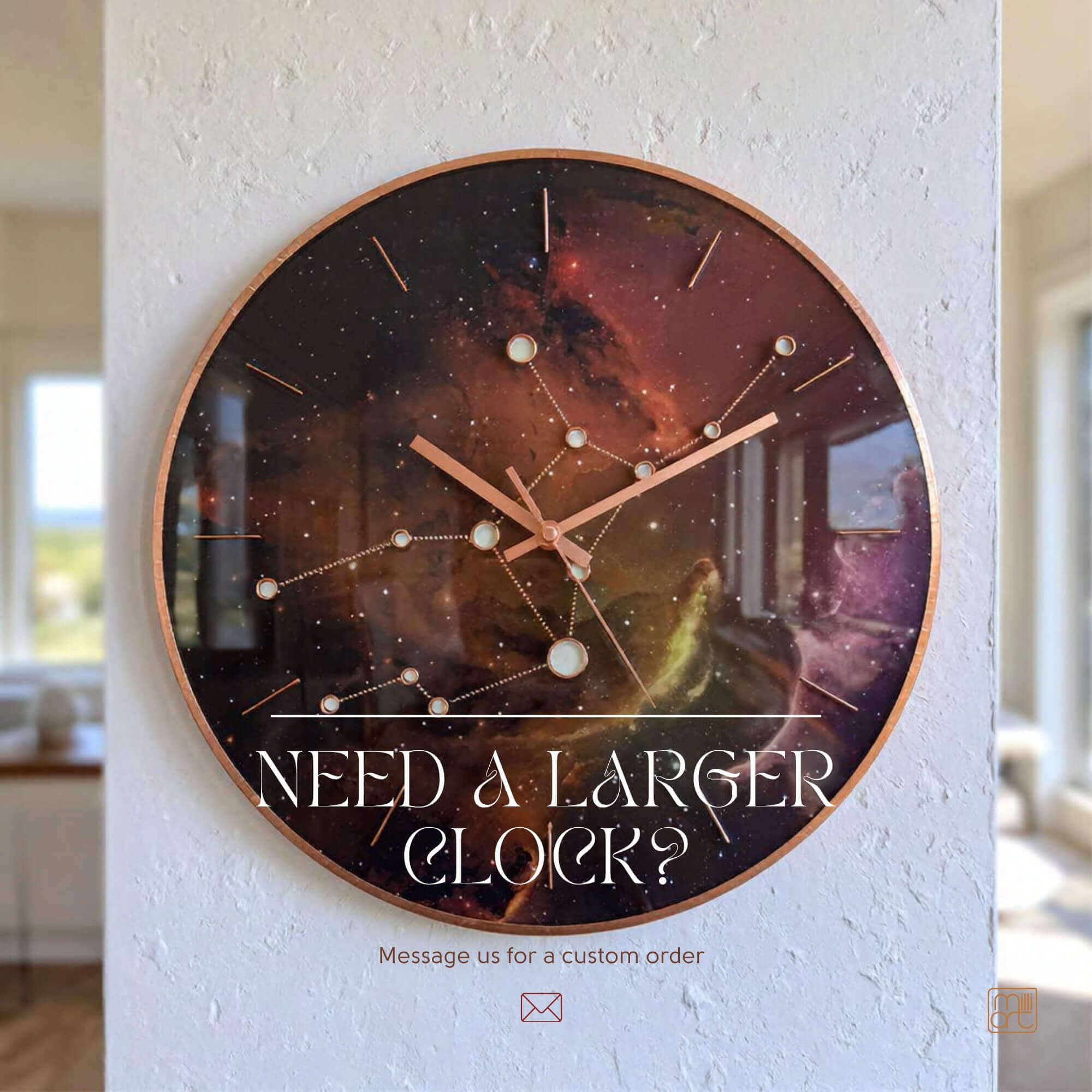 virgo glass wall clock