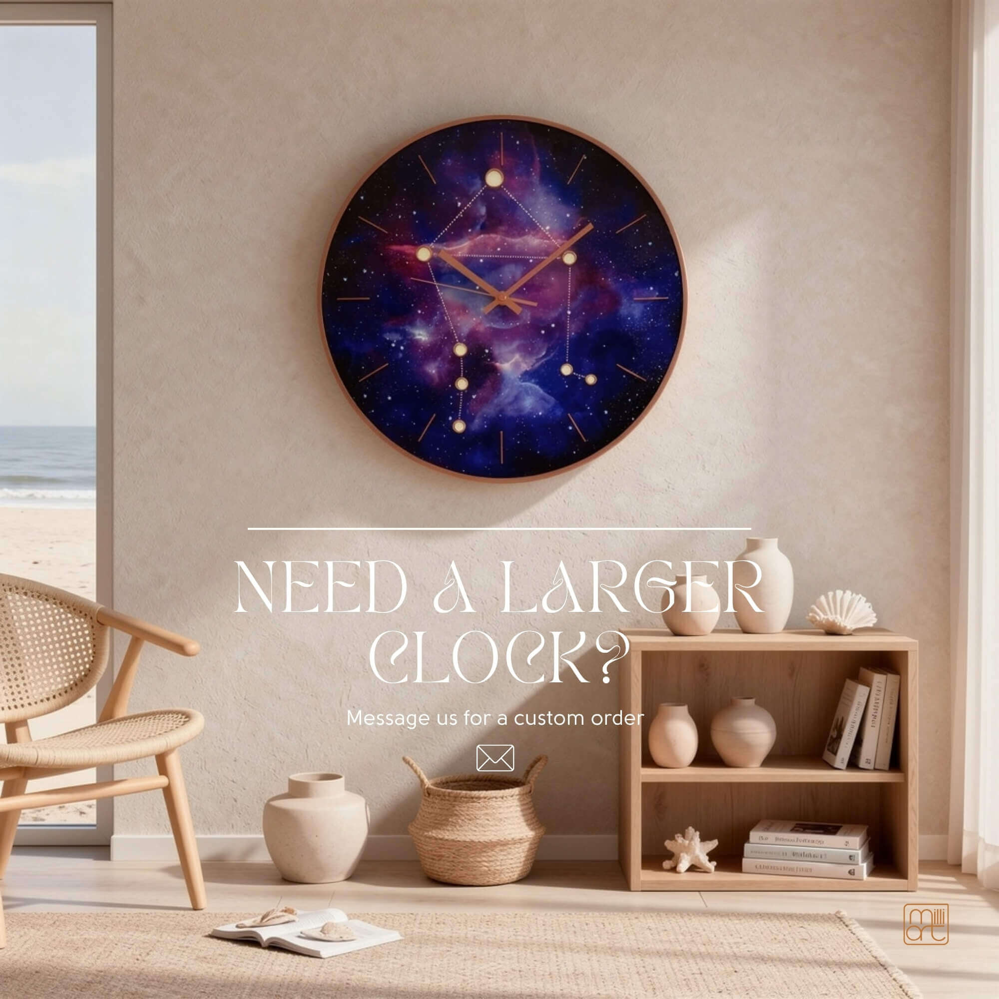 Libra Zodiac Glass Wall Clock