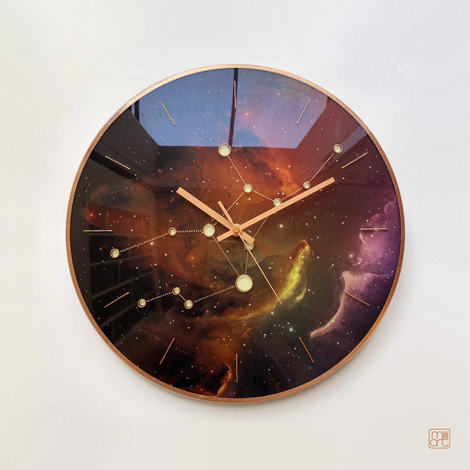 virgo glass wall clock