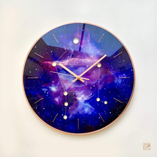 Libra Zodiac Glass Wall Clock