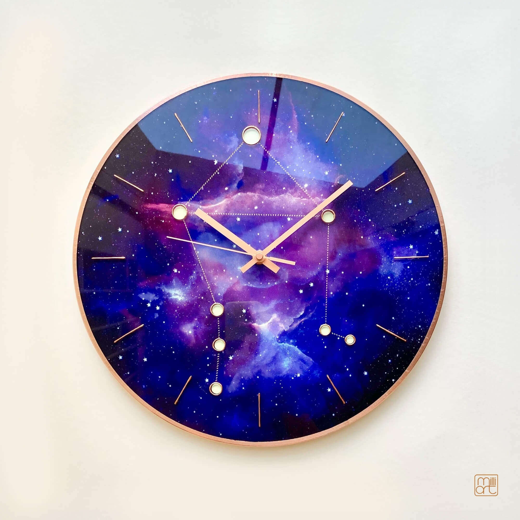 Libra Zodiac Glass Wall Clock