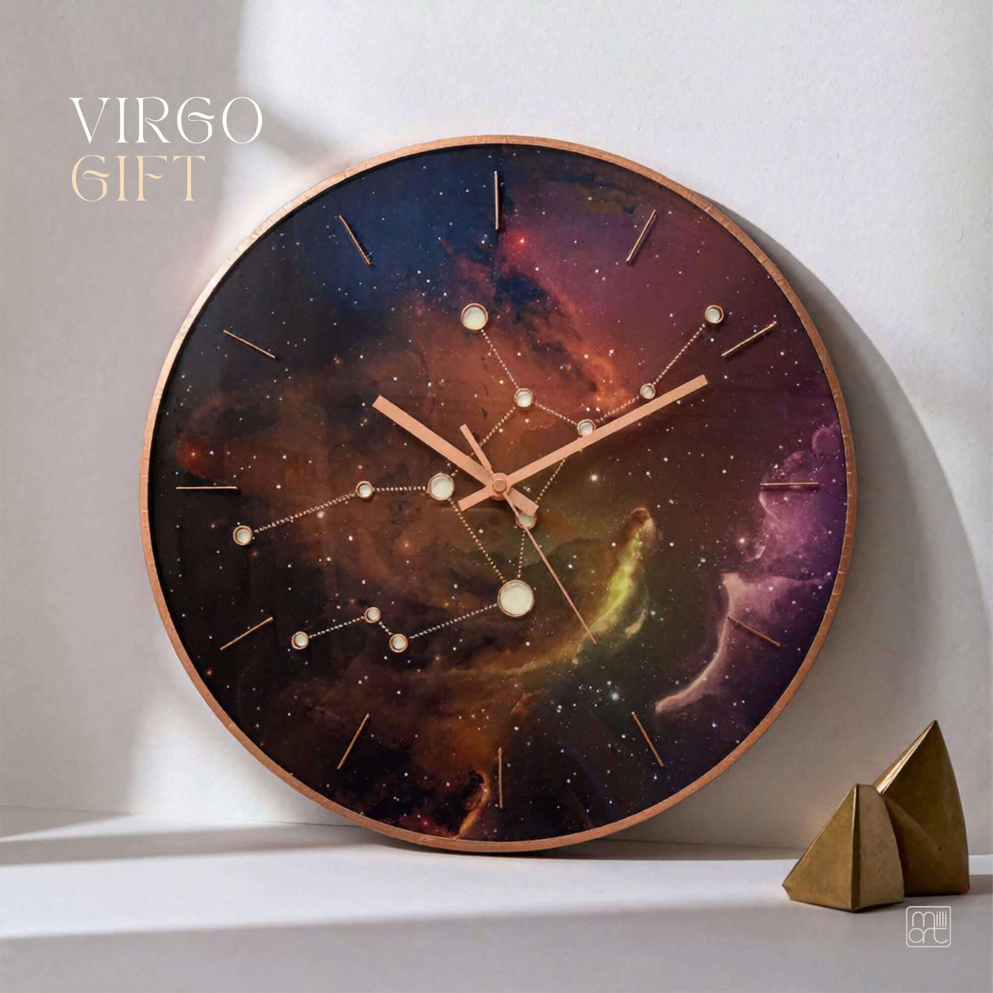 virgo glass wall clock