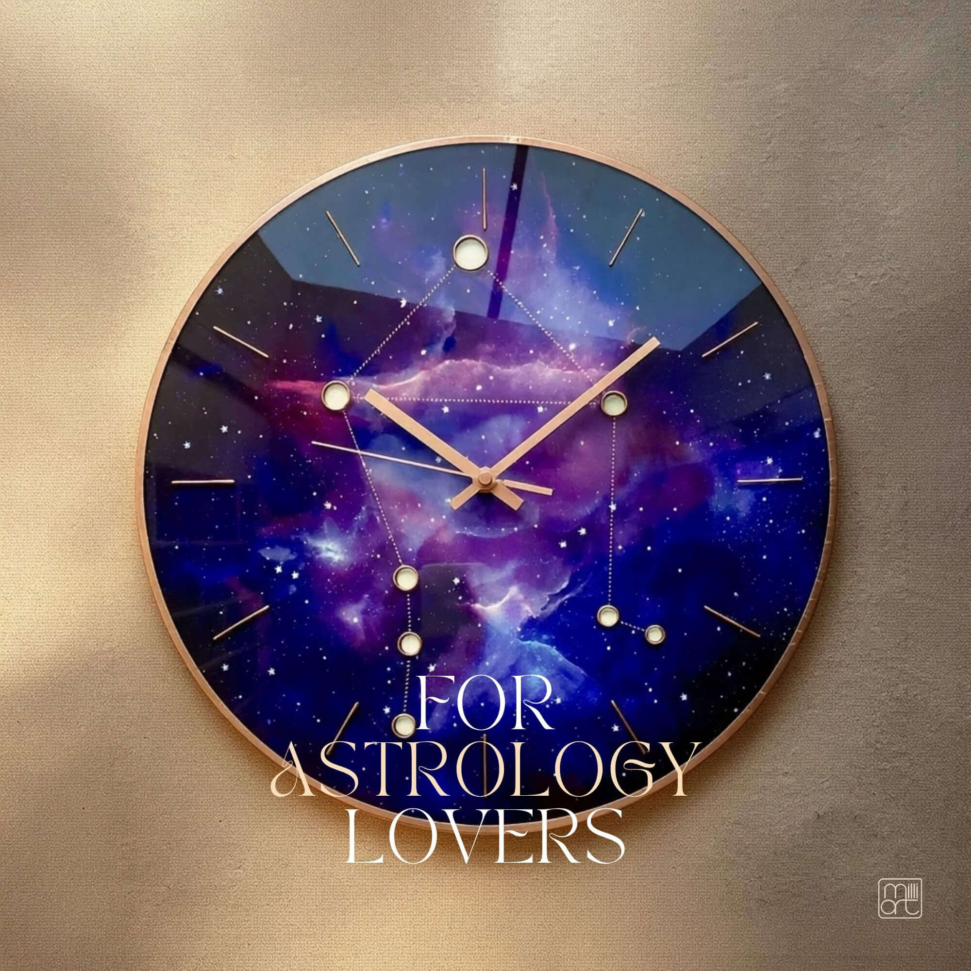 Libra Zodiac Glass Wall Clock