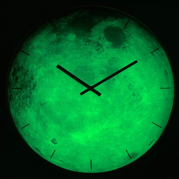 Планета: Луна, Зодия: Рак, Елемент: Вода ☽ ♋️ Часовникът Луна свети в тъното. Уникален подарък за дома. Оригинален часовник за стена от милиарт.