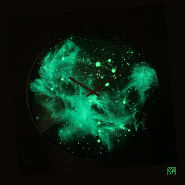 Zodiac Constellation Wall Clock Aries and Libra Glow in the dark